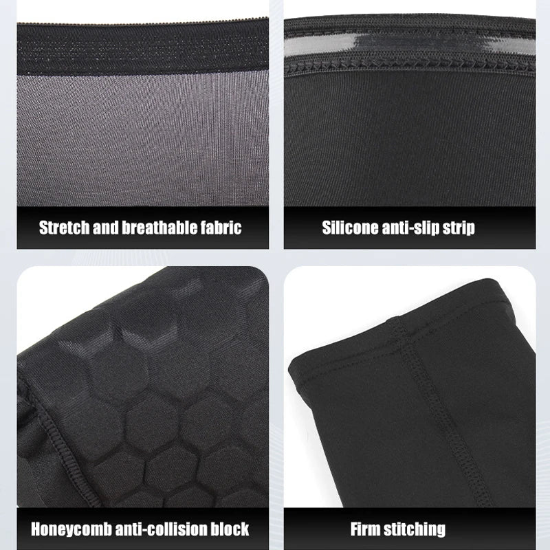(XS-2XL)1 Pair Teen Kids Football Shin Guard Soccer Anti-collision Compression Basketball Leg Warmers Gym Leg Calf Sleeves Socks