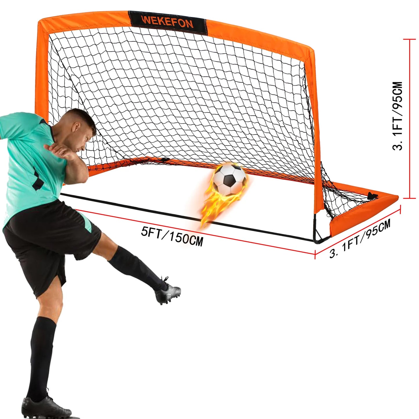 Soccer Goal 5' x 3.1' Portable Soccer Net with Carry Bag for Backyard Games and Training for Adults Youth Kids Soccer Practice
