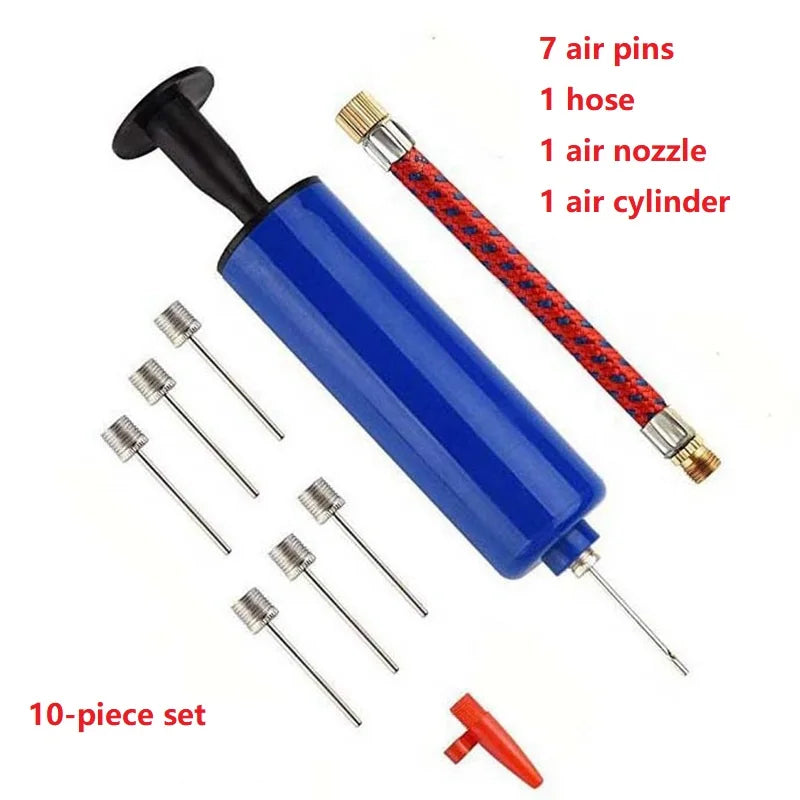 10pcs Ball Pump Set Hand Pump 6inch Inflator Portable Ball Volleyball Football Basketball Inflating Pump Tools with Air Hose