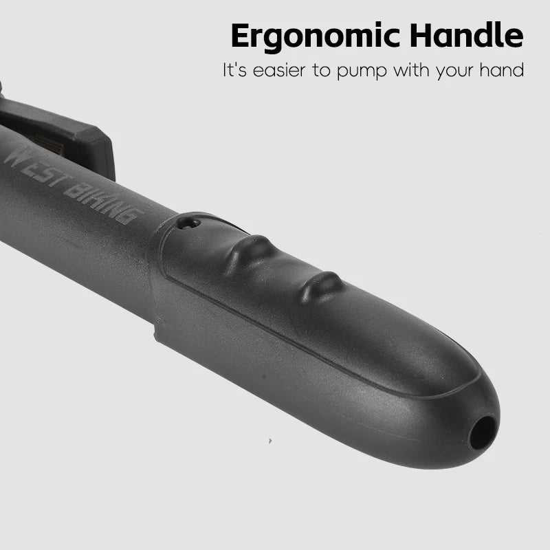 WEST BIKING Portable Mini Bike Pump Cycling Hand Air Pump High Pressure MTB Road Bicycle Tire Inflator for Schrader Presta Valve