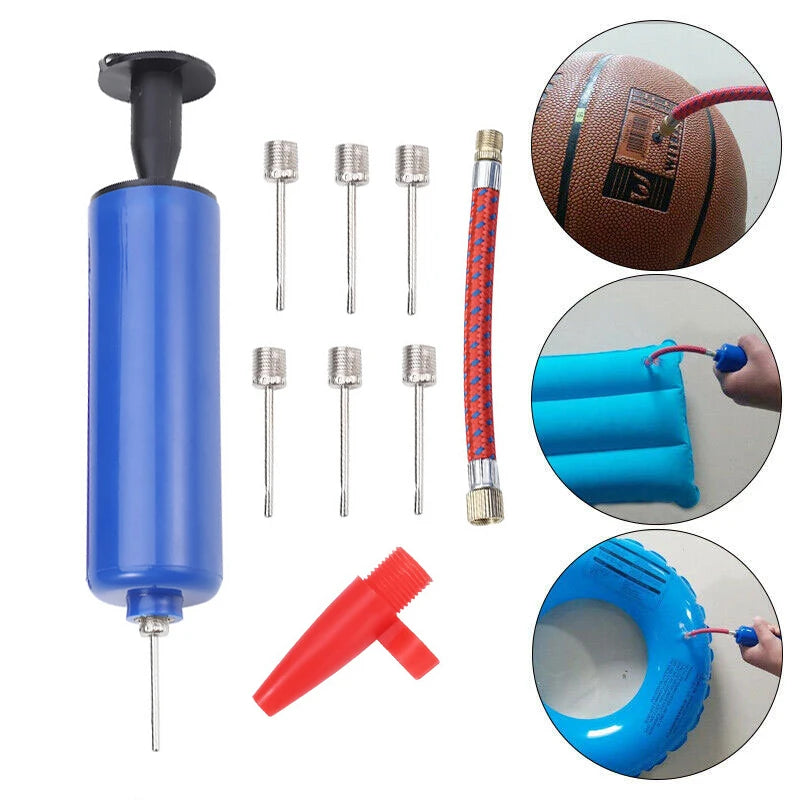 10pcs Ball Pump Set Hand Pump 6inch Inflator Portable Ball Volleyball Football Basketball Inflating Pump Tools with Air Hose