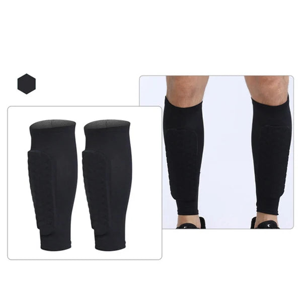 (XS-2XL)1 Pair Teen Kids Football Shin Guard Soccer Anti-collision Compression Basketball Leg Warmers Gym Leg Calf Sleeves Socks