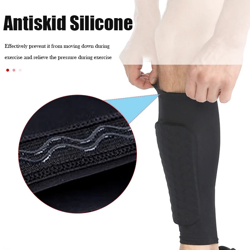 (XS-2XL)1 Pair Teen Kids Football Shin Guard Soccer Anti-collision Compression Basketball Leg Warmers Gym Leg Calf Sleeves Socks